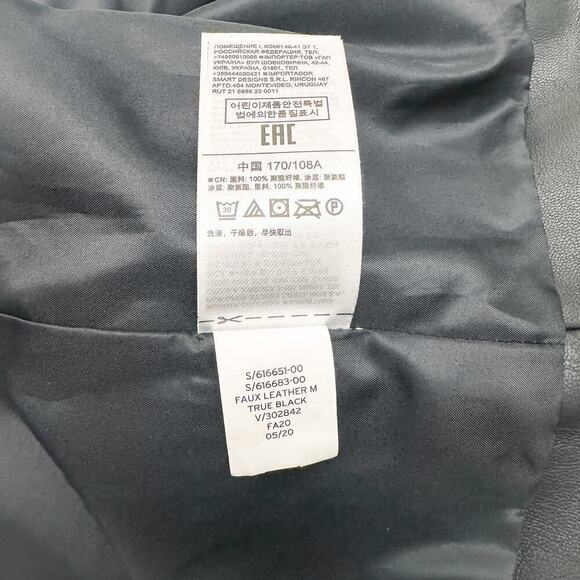 GAP Black Faux Leather Motorcycle Jacket Size XL - Picture 5 of 9